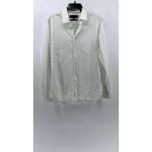 TED BAKER LONDON Men's White Slim-Fit Plain Button-Up Shirt SZ 15.5